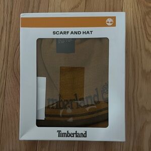 Timberland Brown Knit Hat and Scarf Set